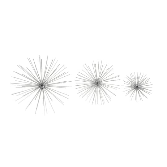 CosmoLiving by Cosmopolitan Silver Tin Contemporary Abstract Wall Decor Set